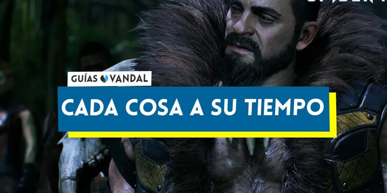 Kraven el Cazador, con su pelaje y armadura, listo para la acción en Spider-Man 2. ¡Conoce los trofeos Spiderman 2!