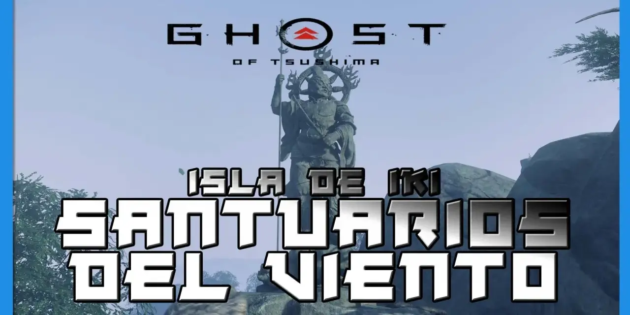 Estatua imponente en el **santuario de la sombra Ghost of Tsushima**, Isla de Iki.