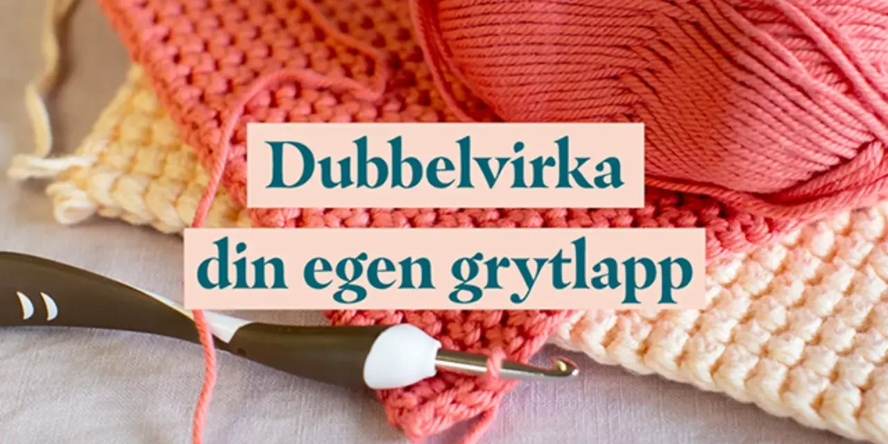 Lär dig hur virkar man en dubbelvirkad grytlapp med detta garn och virknål.