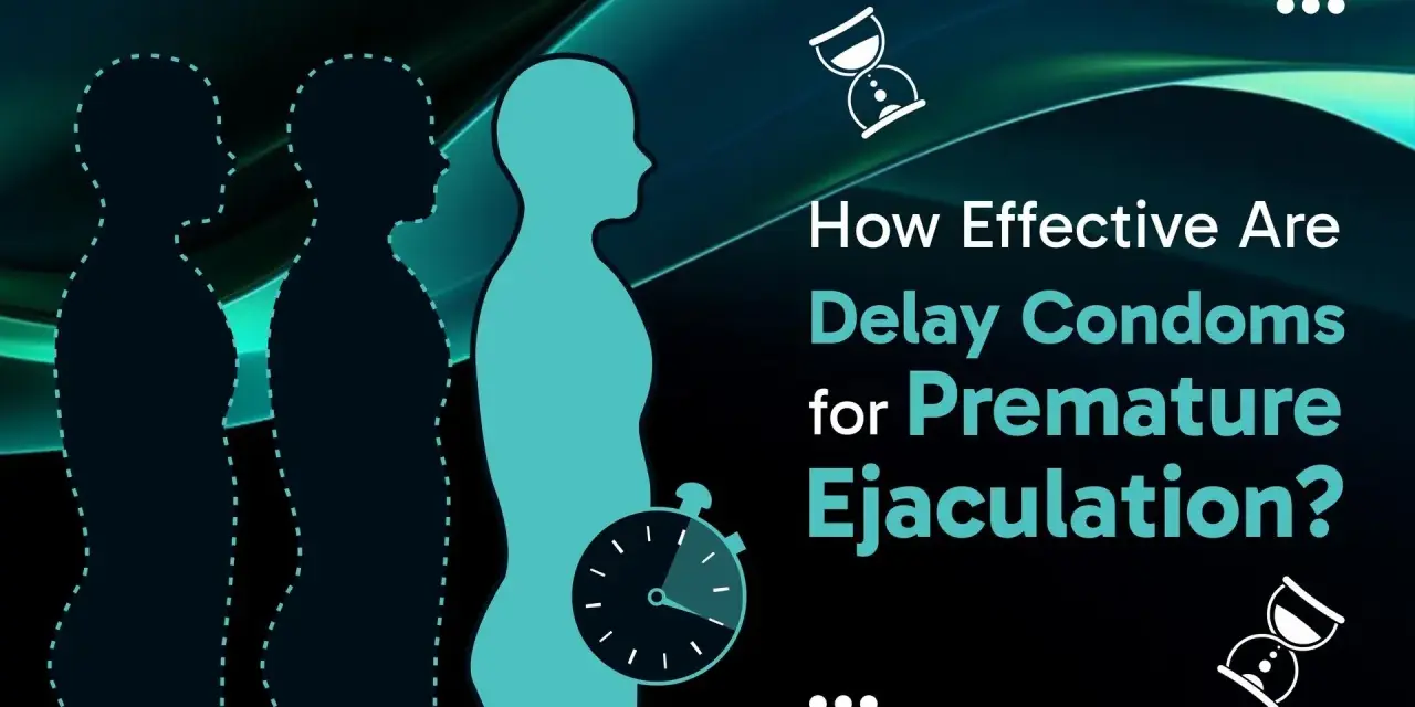 Silhouettes of men, hourglass, stopwatch. Czy prezerwatywy przedłużające stosunek mają skutki uboczne?