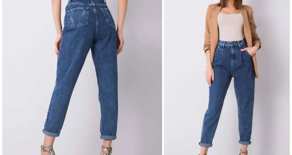 Spodnie mom fit dla każdej kobiety ceniącej wygodę i styl. Model z wysokim stanem i przetarciami.