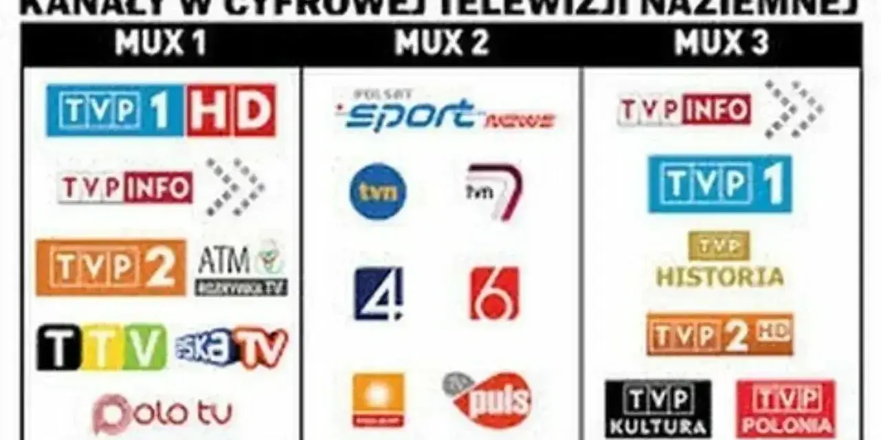Kanały w cyfrowej telewizji naziemnej: MUX 1, 2, 3. Jak odbierać bez dekodera? Lista kanałów TVP, Polsat, TVN.