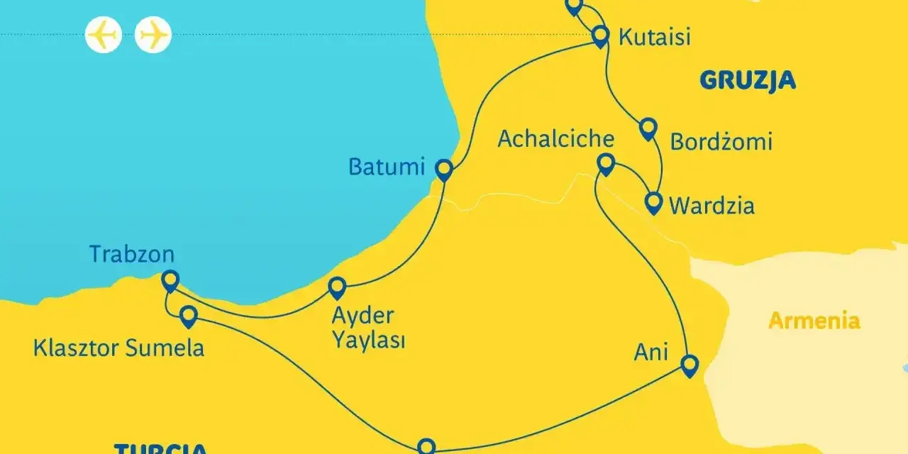 Mapa turystyczna Gruzji: trasa przez Batumi, Kutaisi, Wardzię i inne miejsca. Warto wiedzieć, że to fascynujący kraj!