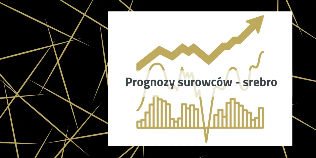 Wykresy i linie symbolizujące prognozy cen srebra.