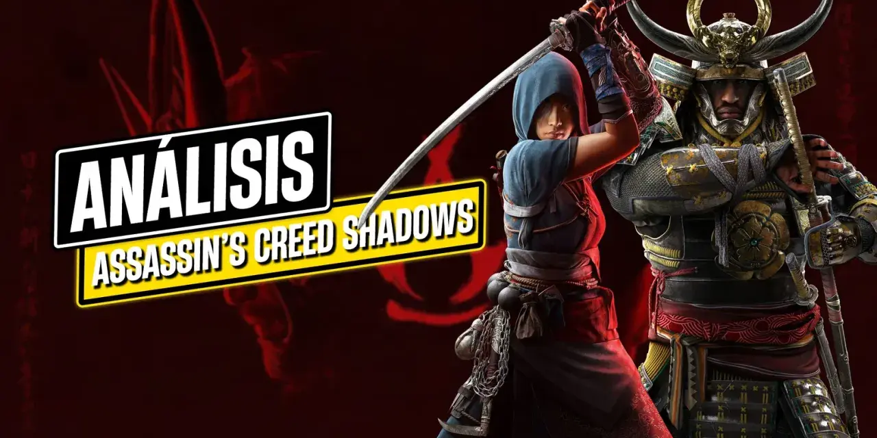 Análisis de Assassin's Creed Shadows en Japón. Una samurái con capucha y un guerrero samurái con armadura dorada.