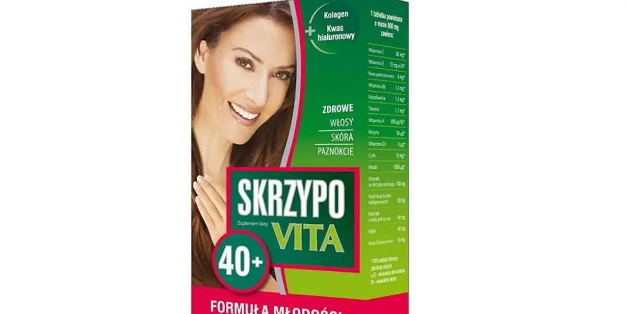 Skrzypovita 40+ z kolagenem i kwasem hialuronowym dla zdrowych włosów, skóry i paznokci. Formuła młodości.