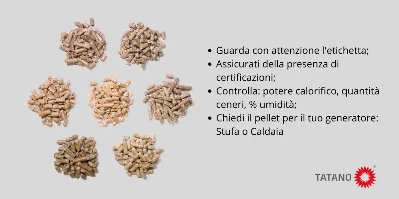 Pile di pellet di legno di diverse tonalità, per un pellet buono e di qualità. Consigli per la scelta.
