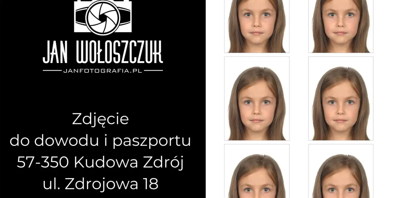 Czy zdjęcie do dowodu i paszportu jest takie samo? Sprawdź w Jan Wołoszczuk Fotografia. Sześć identycznych ujęć dziewczynki.