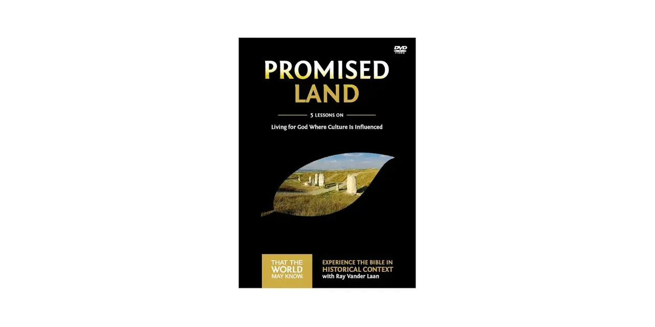 DVD cover for "Promised Land" with Ray Vander Laan, featuring ancient stones in a historical landscape.