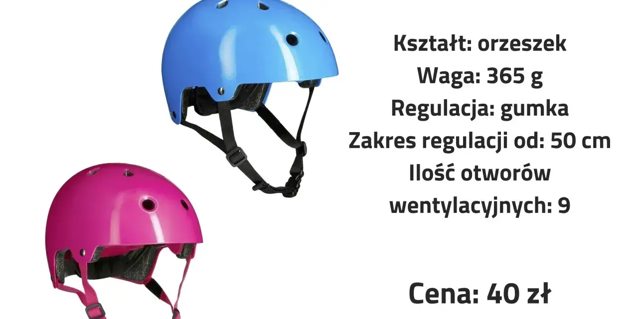 Niebieski i różowy kask Oxelo Play 3. Rozmiary kasków dla dzieci: zakres regulacji od 50 cm. Idealne na rower i hulajnogę.