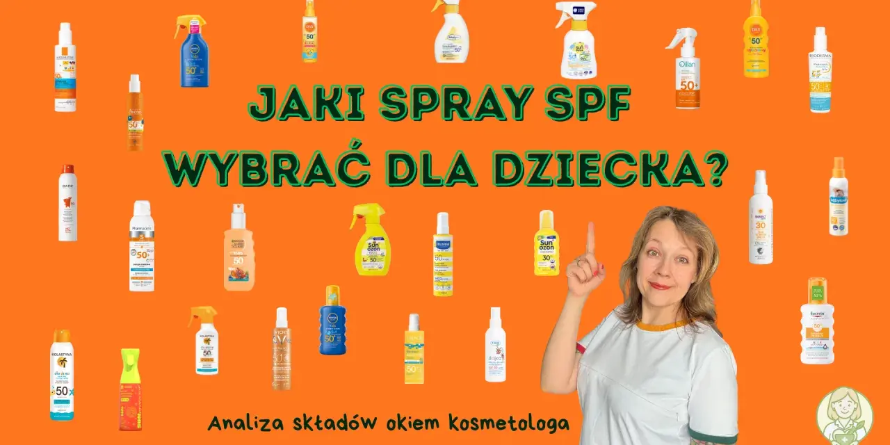 Kobieta analizuje składy kosmetyków z filtrem SPF, w tym Kolastyna, by wybrać najlepszy dla dziecka.