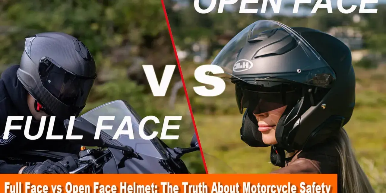 Confronto tra casco integrale e jet: un motociclista con casco integrale e una donna con casco jet, per valutare la sicurezza.