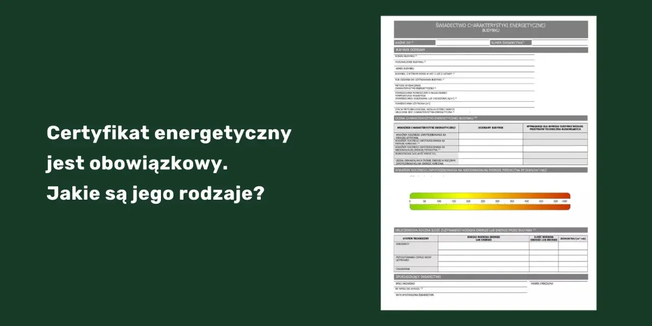 Świadectwo charakterystyki energetycznej budynku zawiera dane o jego klasie energetycznej, w tym wskaźniki zapotrzebowania na energię.