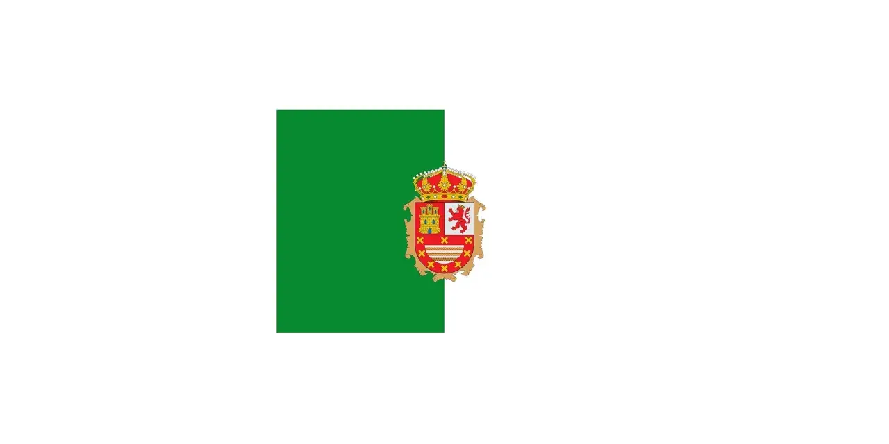 Zielona flaga z herbem, symbolizująca Fuerteventurę.