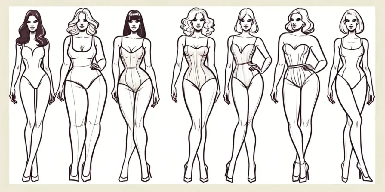Illustrazioni di diverse forme del corpo femminile, per aiutarti a capire che fisico ho.