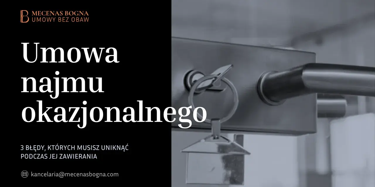 Klucz do drzwi i tekst o umowie najmu okazjonalnego. Dowiedz się, jak uniknąć błędów przy jej zawieraniu.