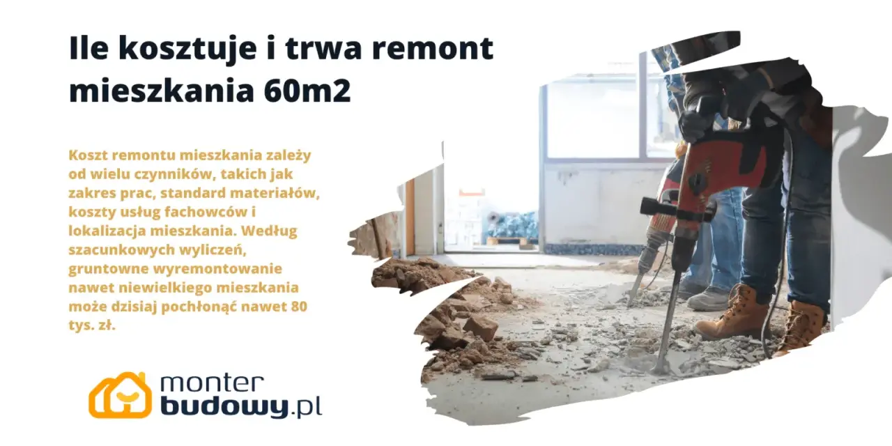 Ile kosztuje remont 60 metrowego mieszkania? Zależy od zakresu prac, materiałów i fachowców. Nawet małe mieszkanie można wyremontować za 80 tys. zł.