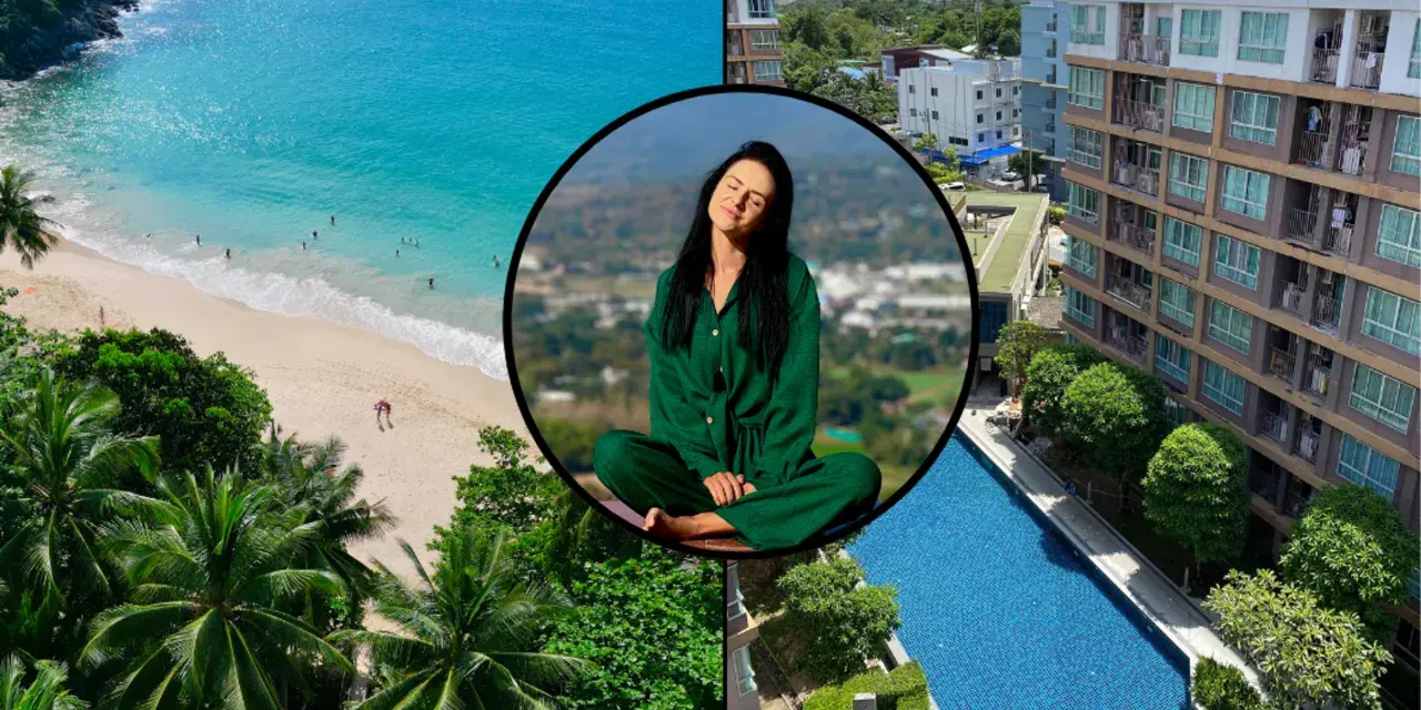Tropikalna plaża, kobieta medytująca i nowoczesne apartamenty z basenem. Zastanawiasz się, ile kosztują mieszkania w Tajlandii?