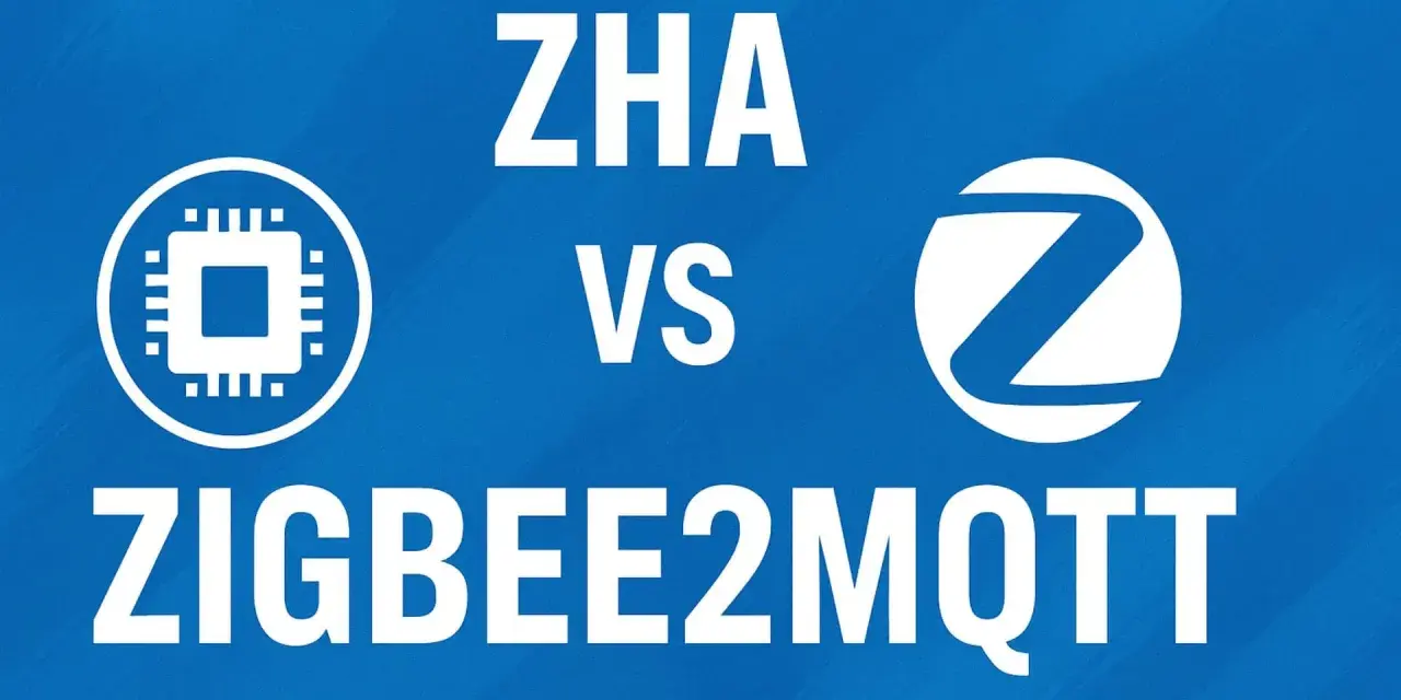 Comparativa visual entre ZHA y Zigbee2MQTT, dos protocolos para domótica.