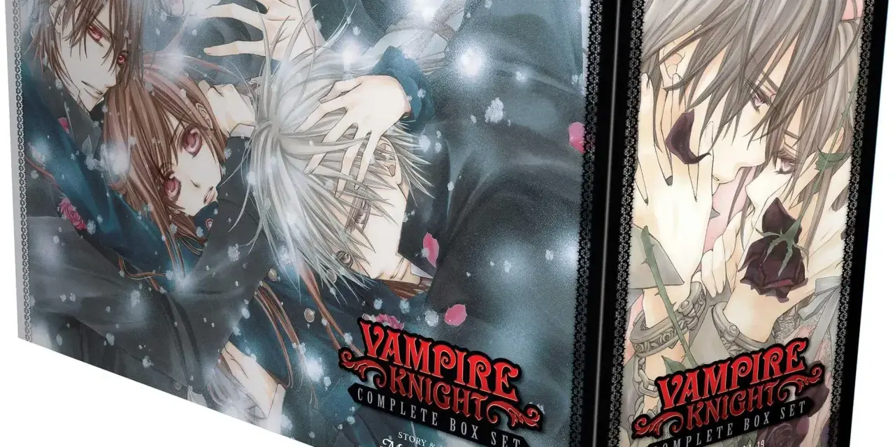 Vampire Knight Complete Box Set mit Anime-Illustrationen von Kaname, Yuki und Zero.
