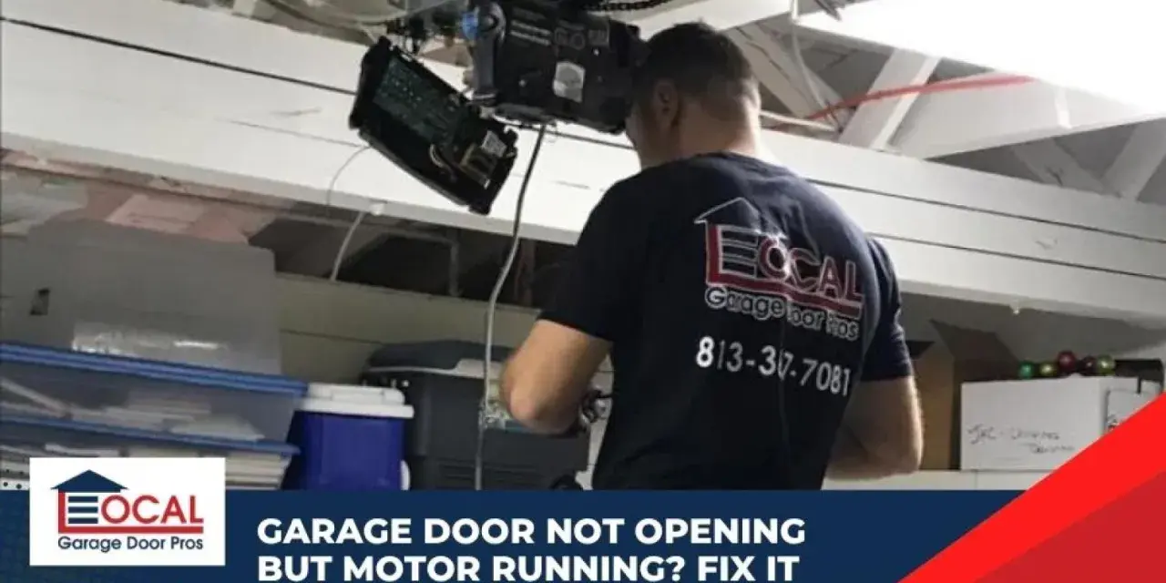 Technician works on a garage door opener that is not working, but the motor is running. Fix it fast!