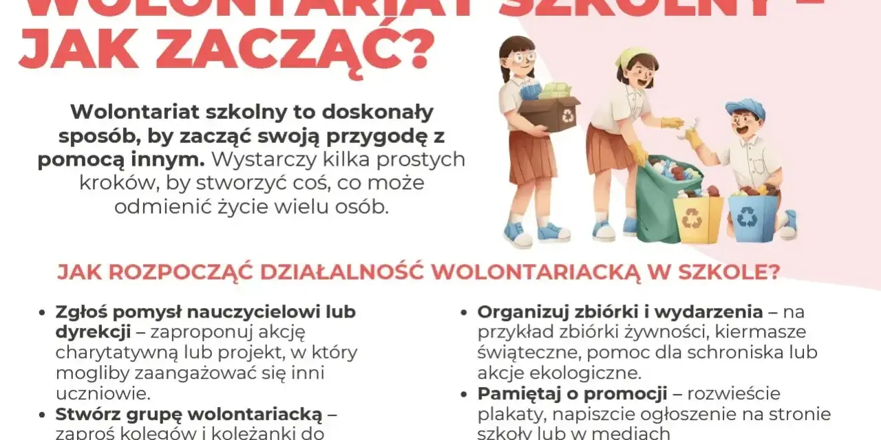 Dzieci angażują się w wolontariat szkolny, zbierając rzeczy do recyklingu i żywność. Podstawa prawna wolontariatu w szkole jest kluczowa dla takich inicjatyw.