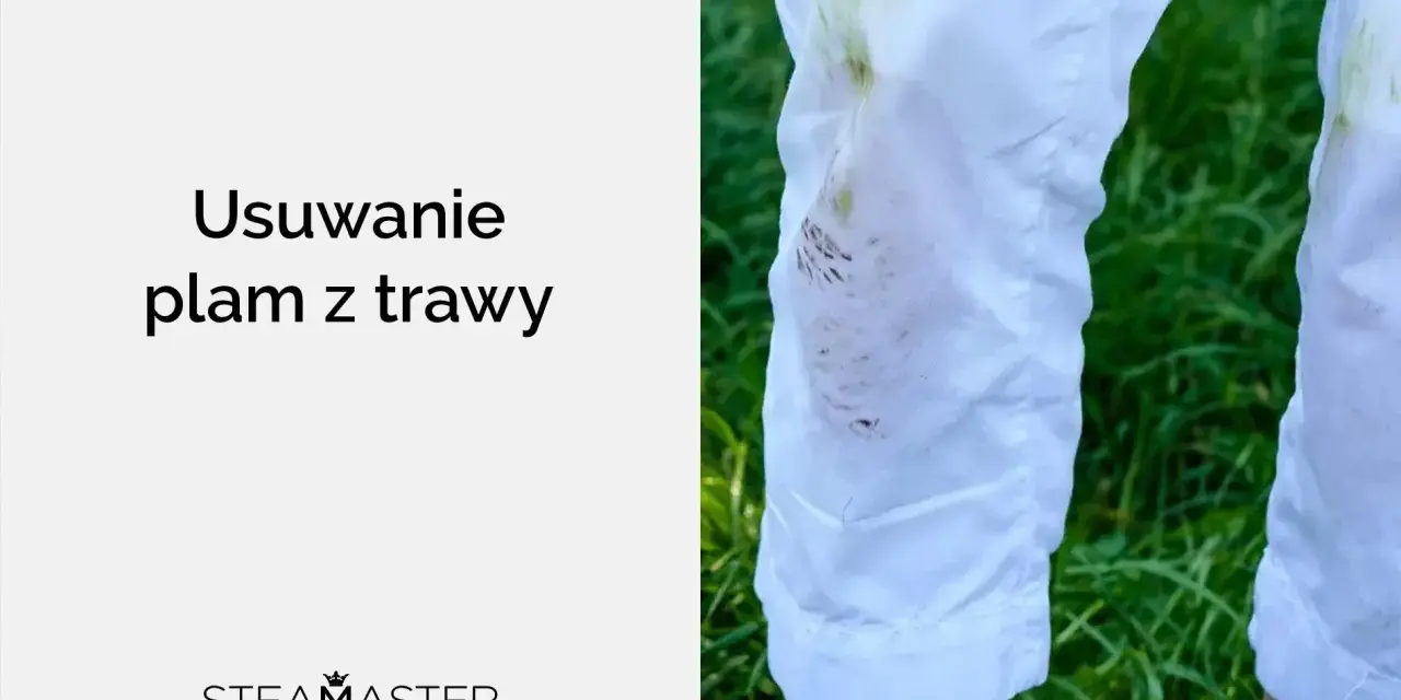 Białe spodnie z zielonymi plamami trawy. Dowiedz się, czym sprać trawę i przywrócić ubraniom nieskazitelny wygląd.