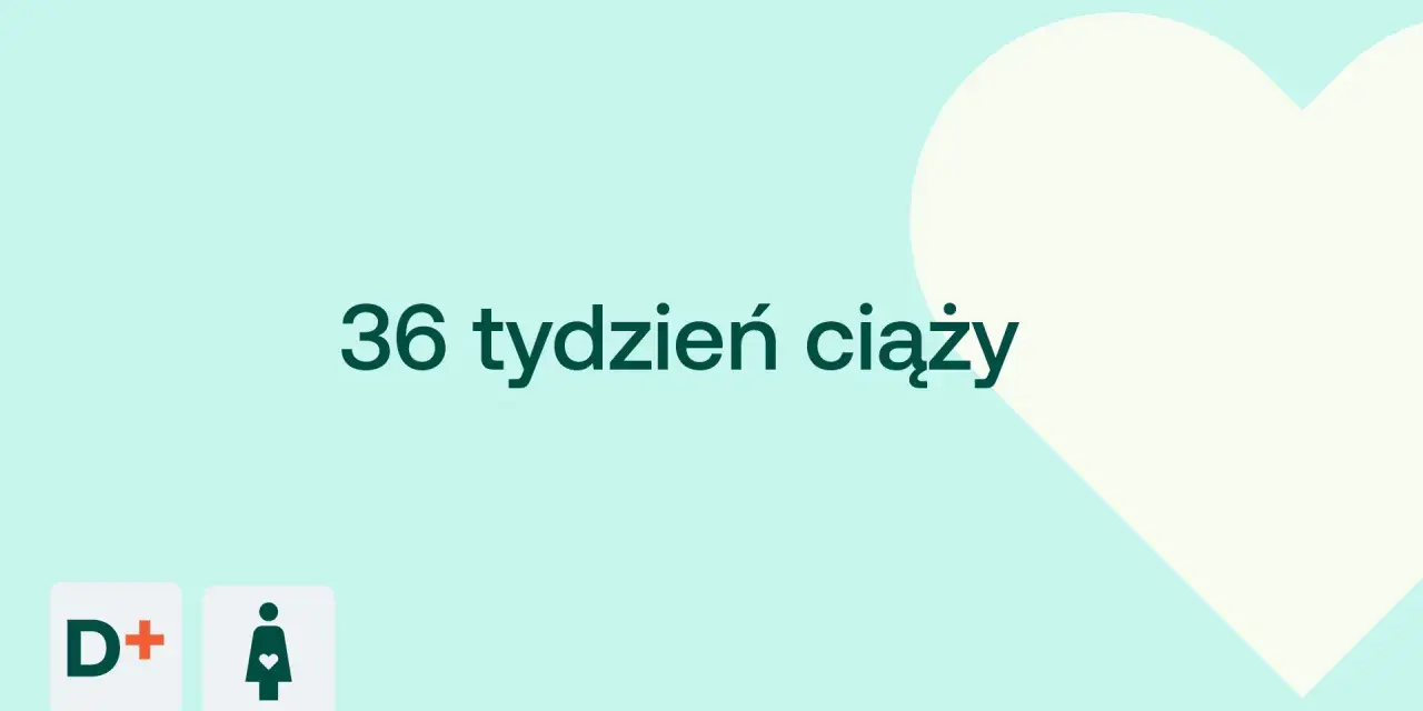 36 tydzień ciąży. Dziecko rośnie, a jego waga jest już znacząca. Ikony D+ i kobiety w ciąży.