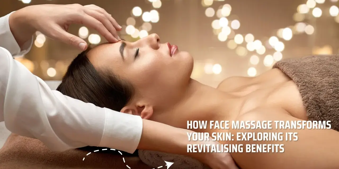 A gentle tapotement facial massage is performed on a woman's forehead, promoting relaxation and skin revitalization.