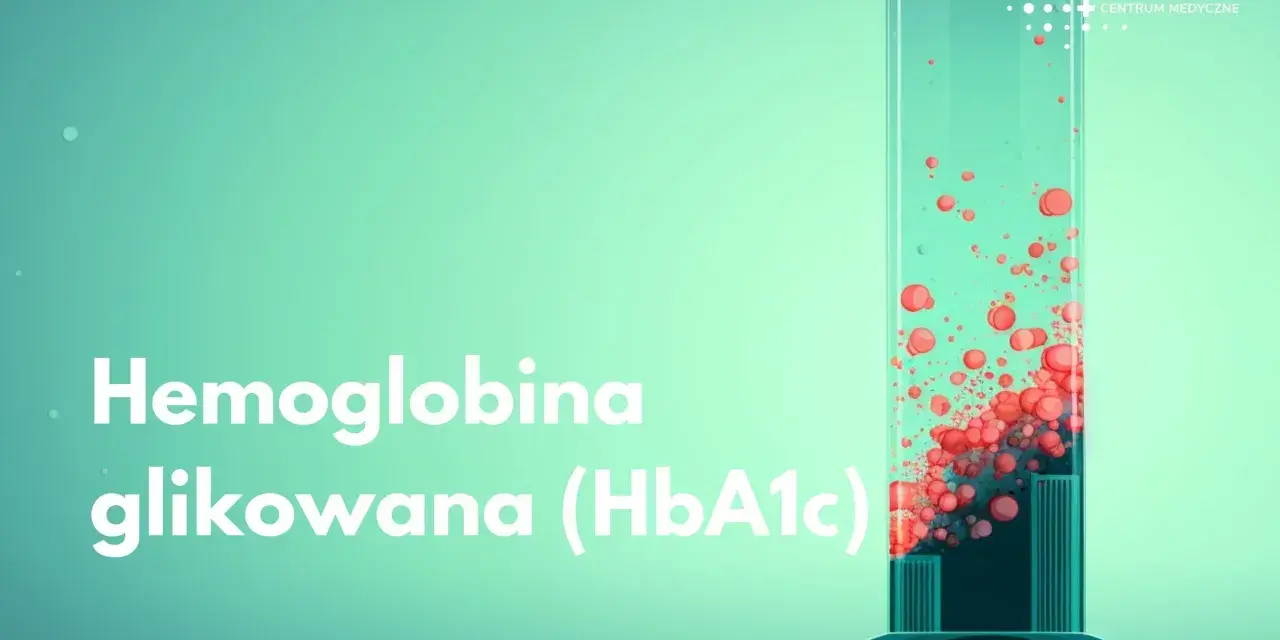 Hemoglobina glikowana (HbA1c) w probówce, symbolizująca kontrolę cukrzycy.