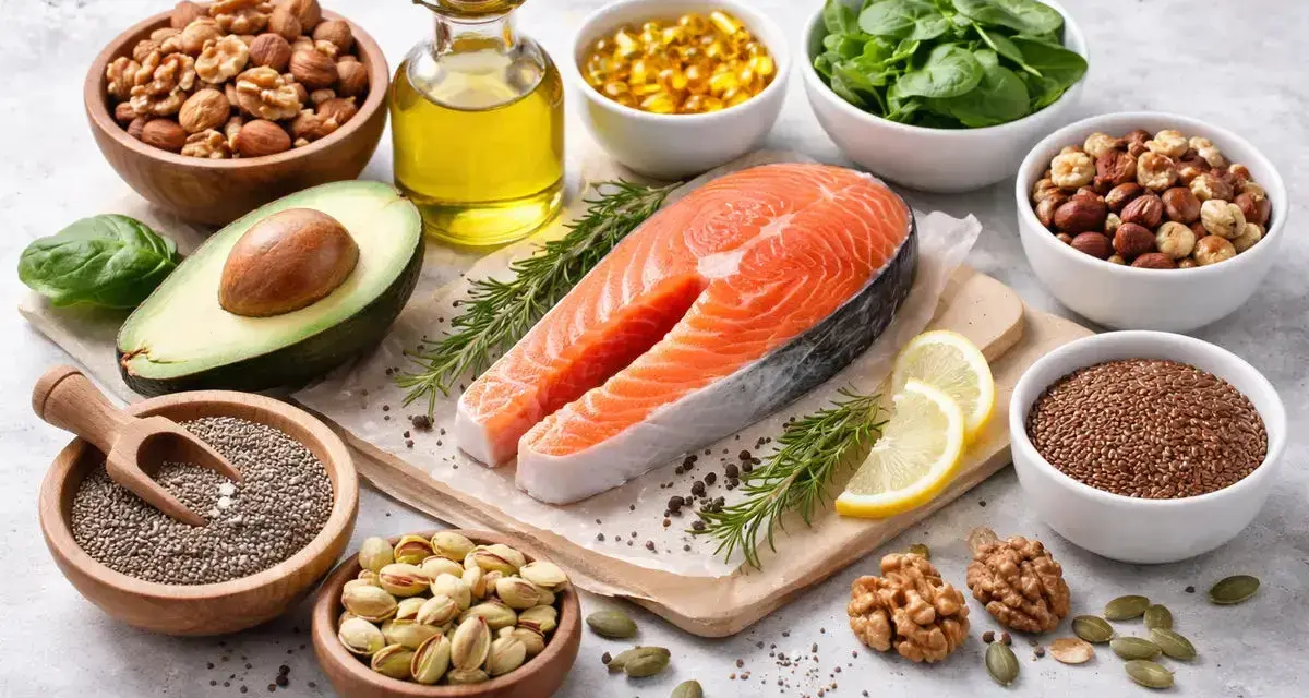 Łosoś, orzechy, siemię lniane, nasiona chia i awokado to produkty, w czym jest omega 3.