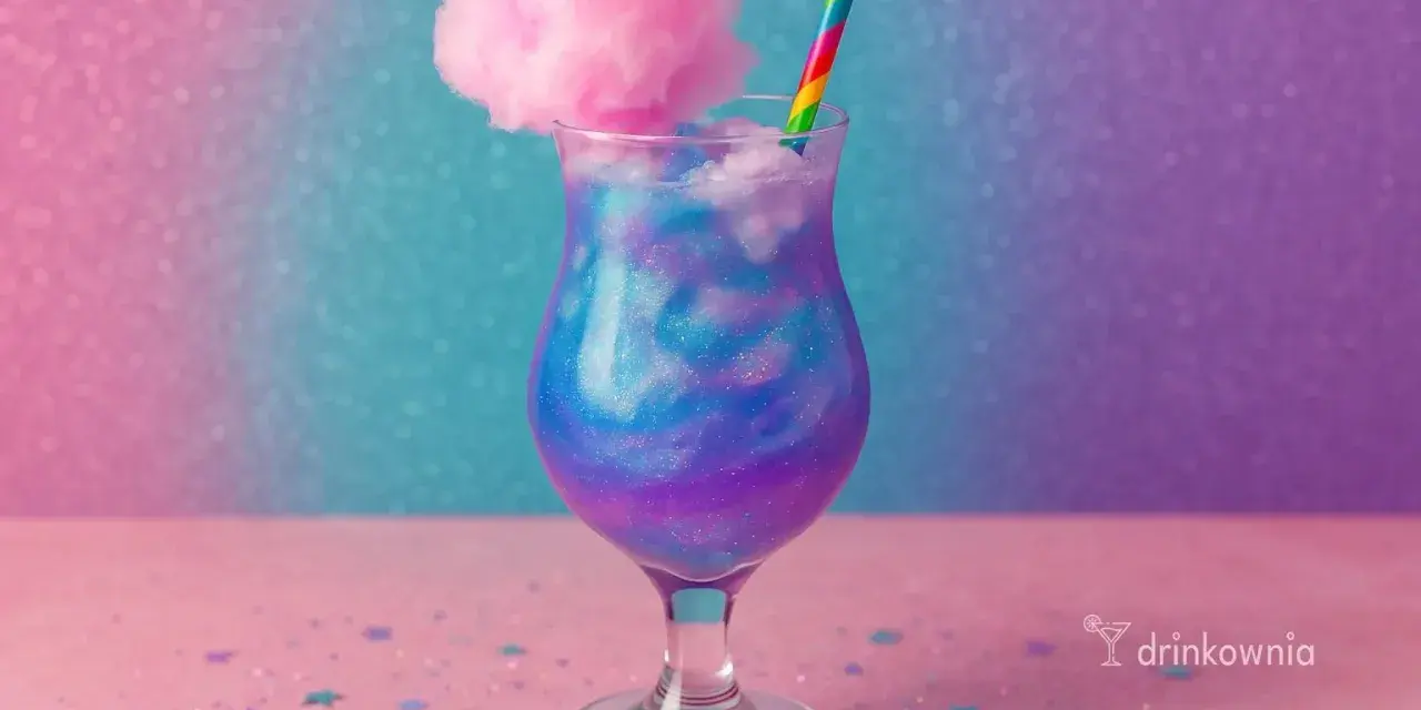 Kolorowy drink przepis: galaktyczny napój z watą cukrową i brokatem. Idealny na magiczne przyjęcie!