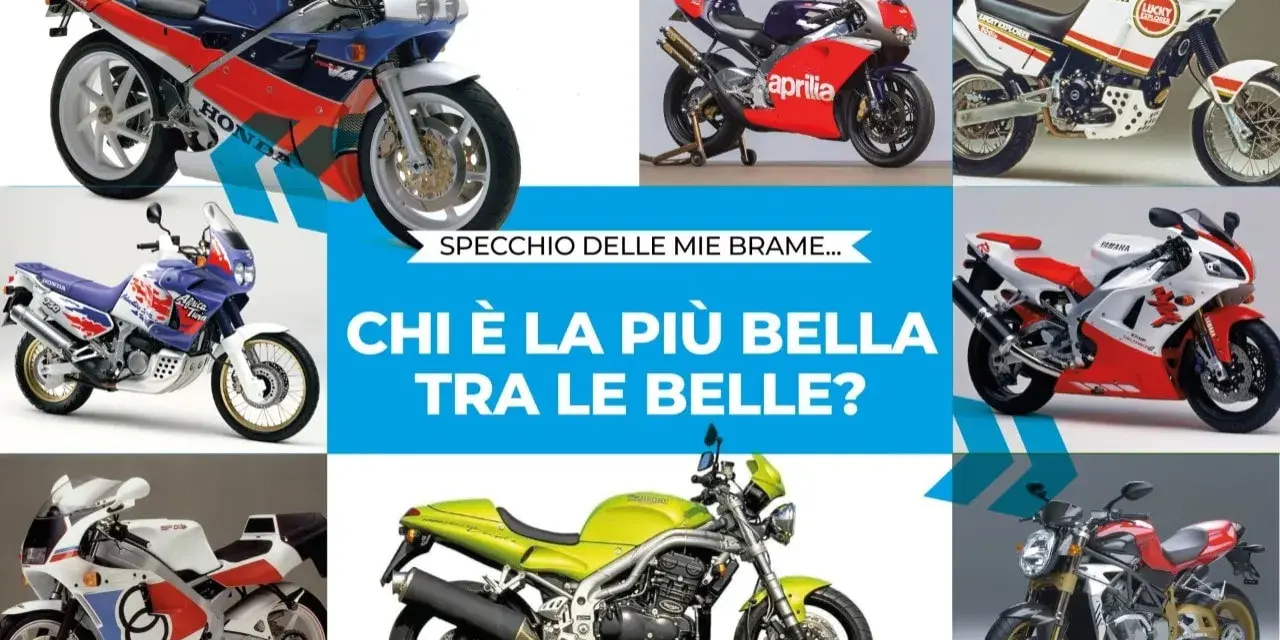 Una carrellata di moto iconiche, sportive e da avventura, tra cui Honda, Aprilia, Cagiva, Yamaha, Gilera. Quale tra queste moto più belle del mondo sceglieresti?