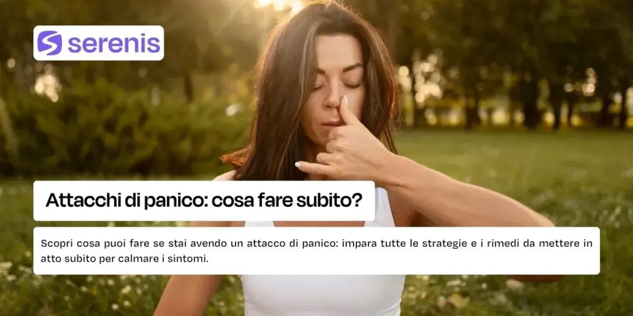 Donna con mano sul naso, suggerisce come gestire gli attacchi di panico e i loro sintomi.