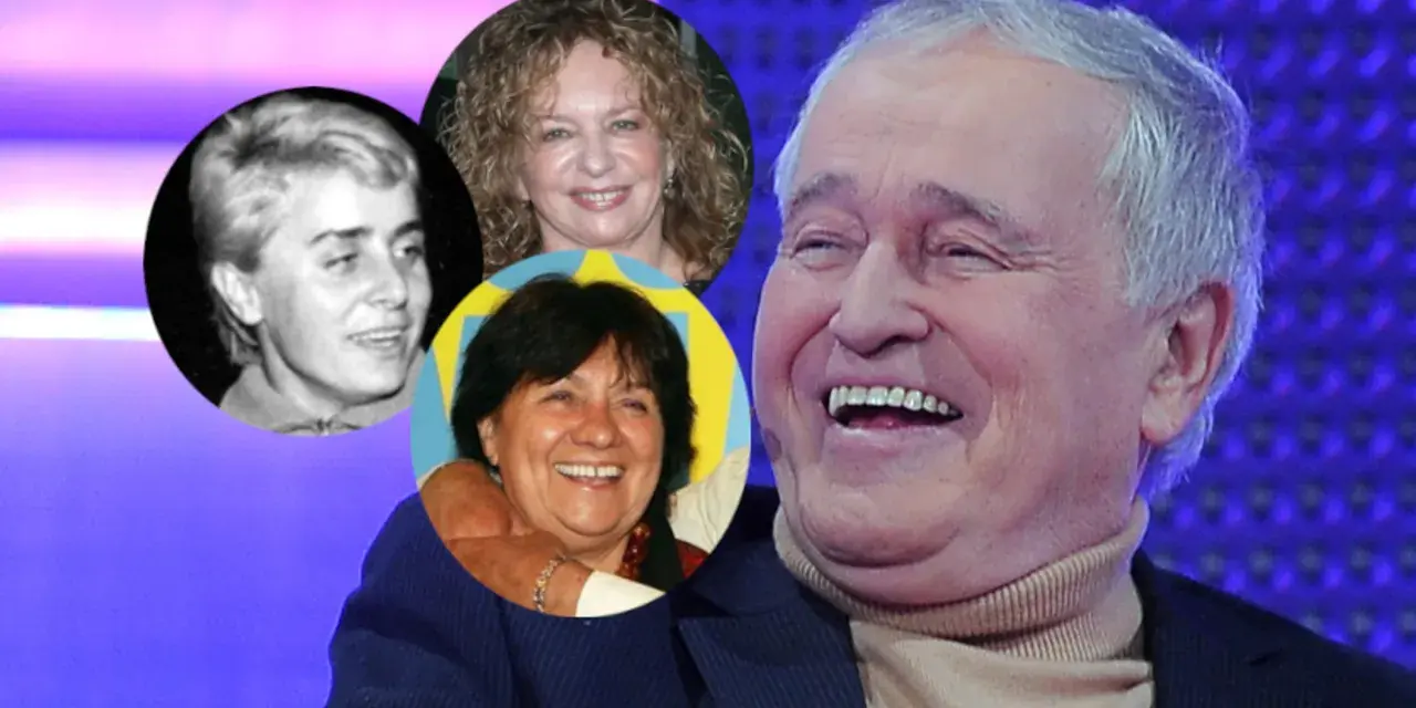 Jan Nowicki z uśmiechem, obok zdjęcia jego żony i innych kobiet z jego życia.