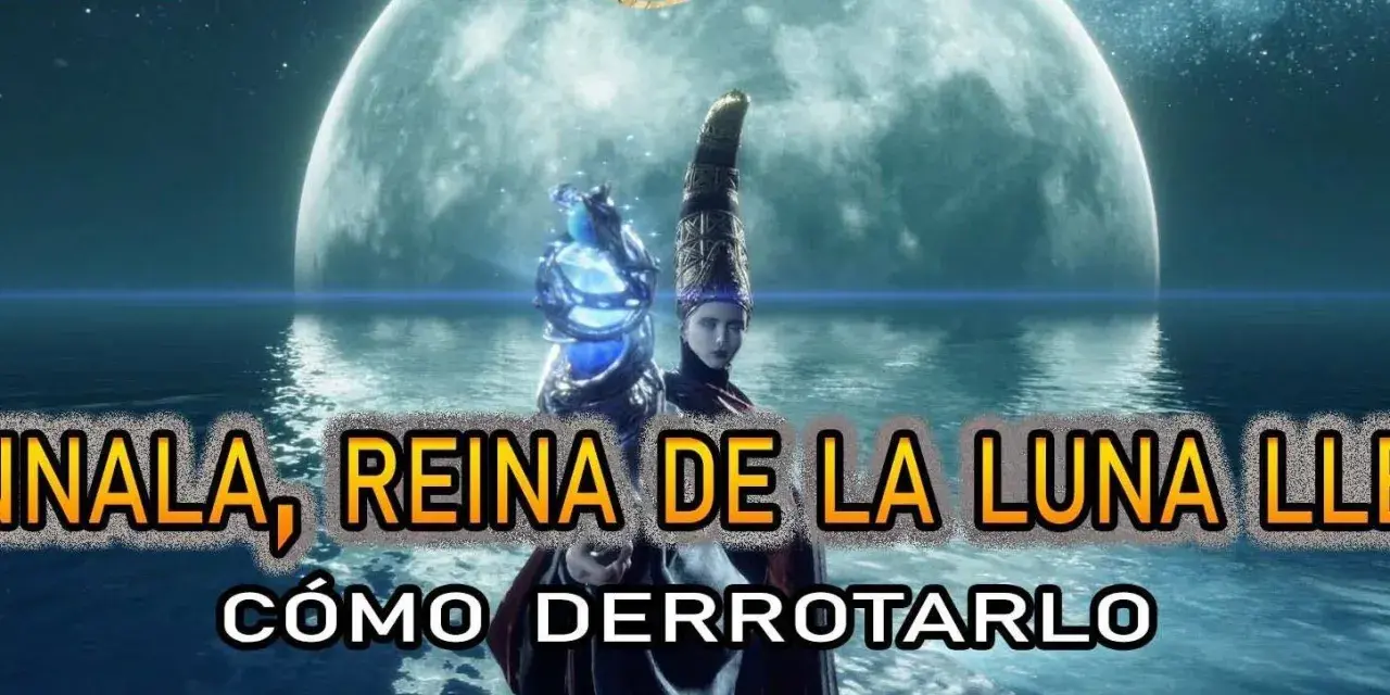 Renala, Reina de la Luna Llena en Elden Ring, con un orbe azul brillante.