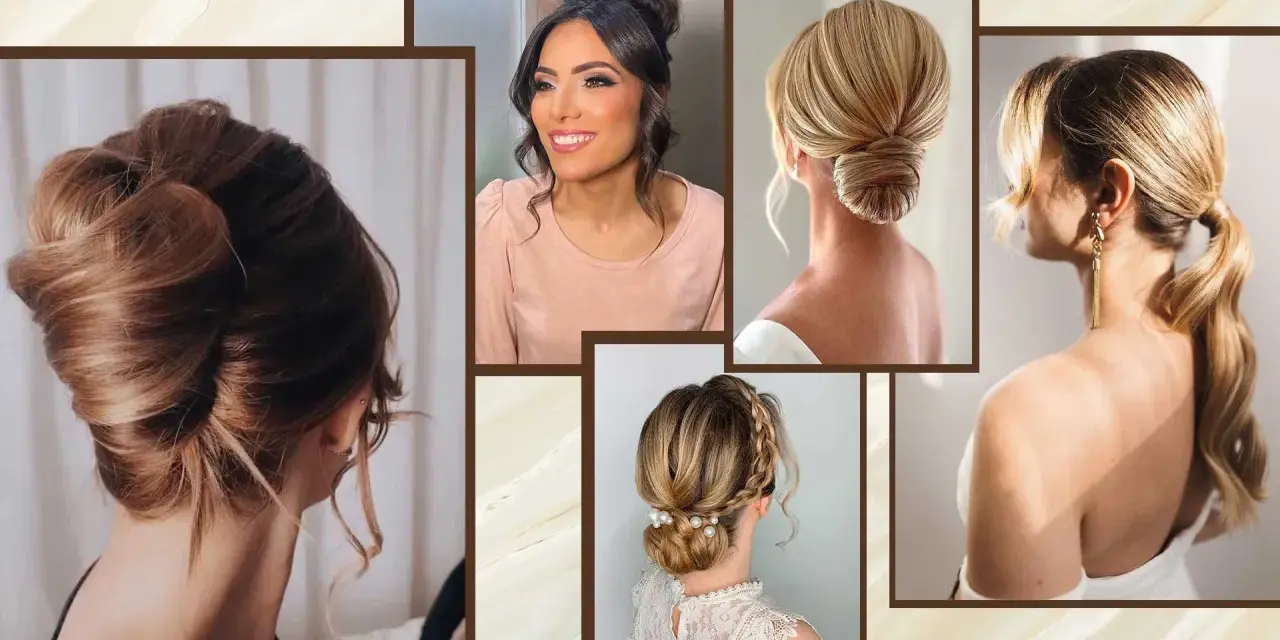 Raccolti eleganti e semi raccolti capelli per ogni occasione: chignon bassi, trecce e code di cavallo raffinate.