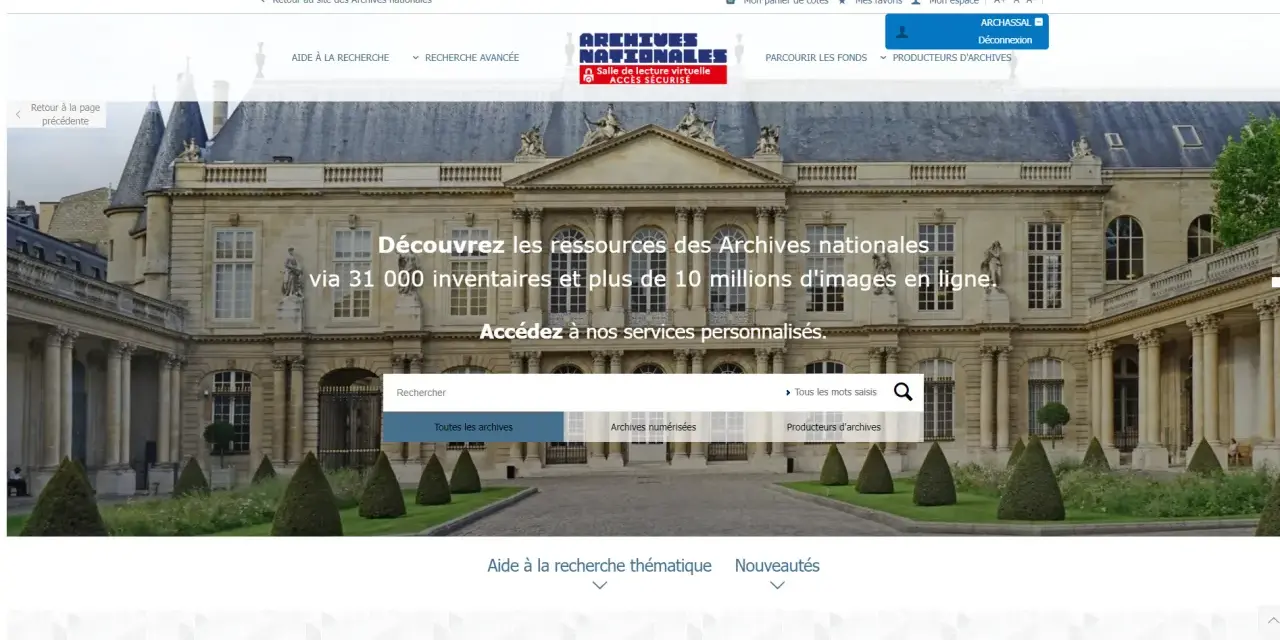 Archives nationales : recherche de ressources, y compris une liste des travailleurs STO en 39-45. Accès sécurisé à la salle de lecture virtuelle.