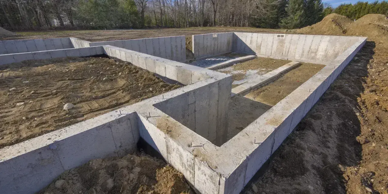 Betonowe fundamenty domu na 100m2. Rozpoczęcie budowy, koszt fundamentów to kluczowy etap.