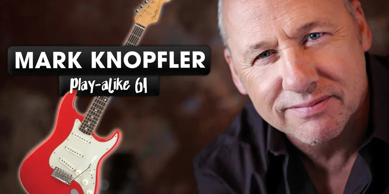 Mark Knopfler, einer der bekanntesten Gitarristen, mit seiner roten Fender Stratocaster.