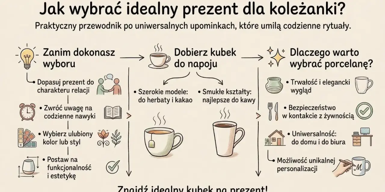 Szukasz kreatywnego prezentu dla przyjaciółki? Dowiedz się, jak wybrać idealny kubek, który umili jej codzienne rytuały.
