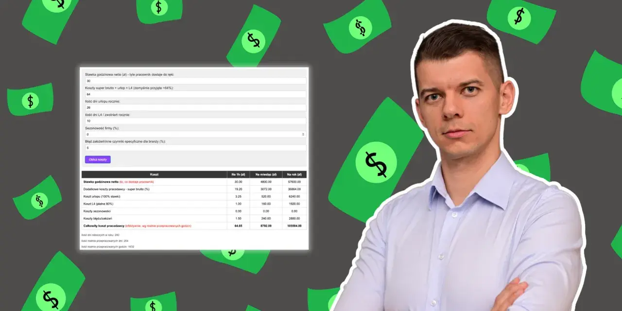Cennik usług budowlanych z kalkulatorem kosztów pracodawcy. Analiza stawek godzinowych, urlopów i innych wydatków.