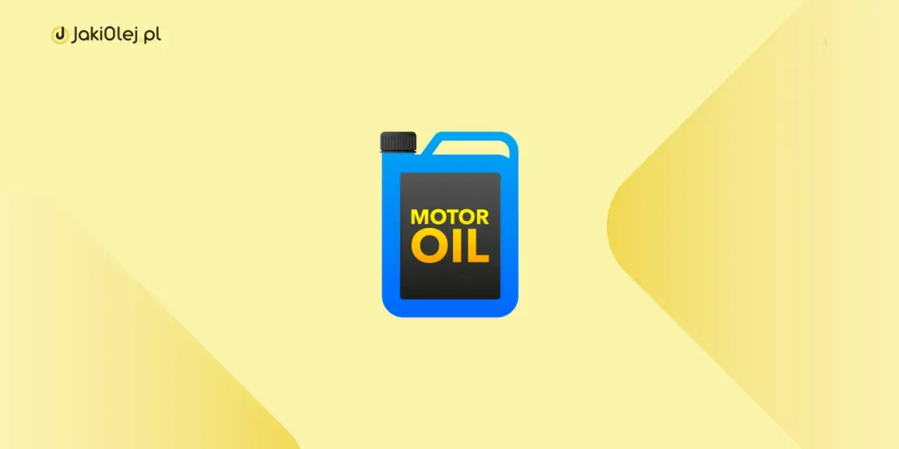 Niebieski kanister z napisem "MOTOR OIL" symbolizuje oznaczenia oleju silnikowego.