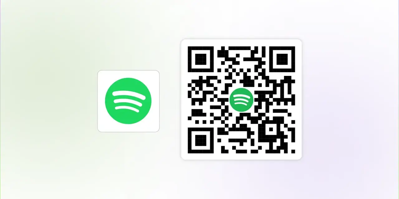 Ein QR-Code mit dem Spotify-Logo, der zu einem Song führt.