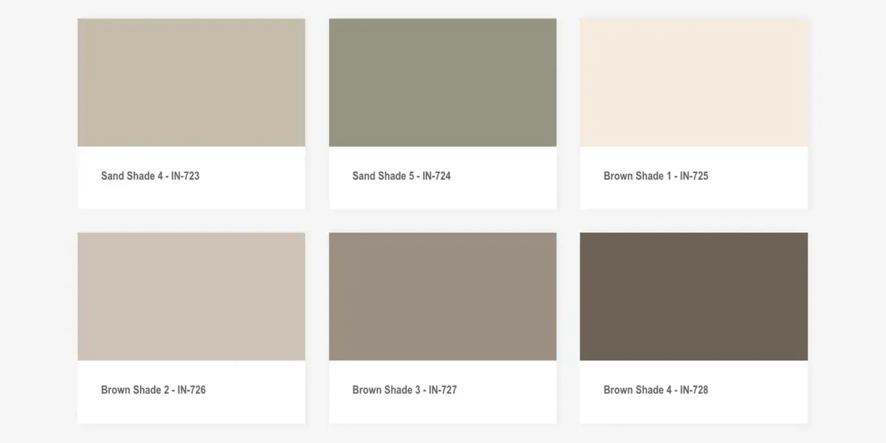 Sex olika nyanser av brunt och sandfärgat, från ljusbeige till mörkbrun. En guide för hur blandar man brun?
