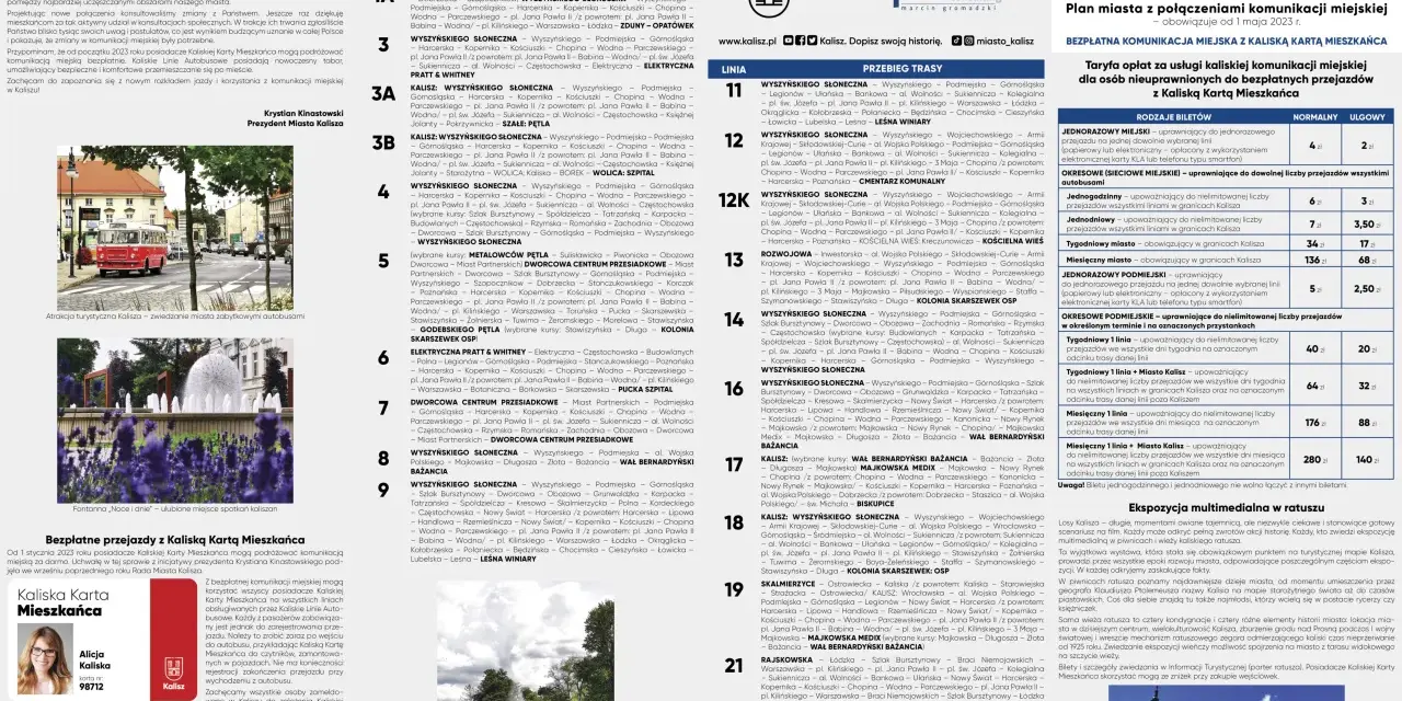 Rozkład jazdy autobusów Kalisz: szczegółowy plan tras i cen biletów.