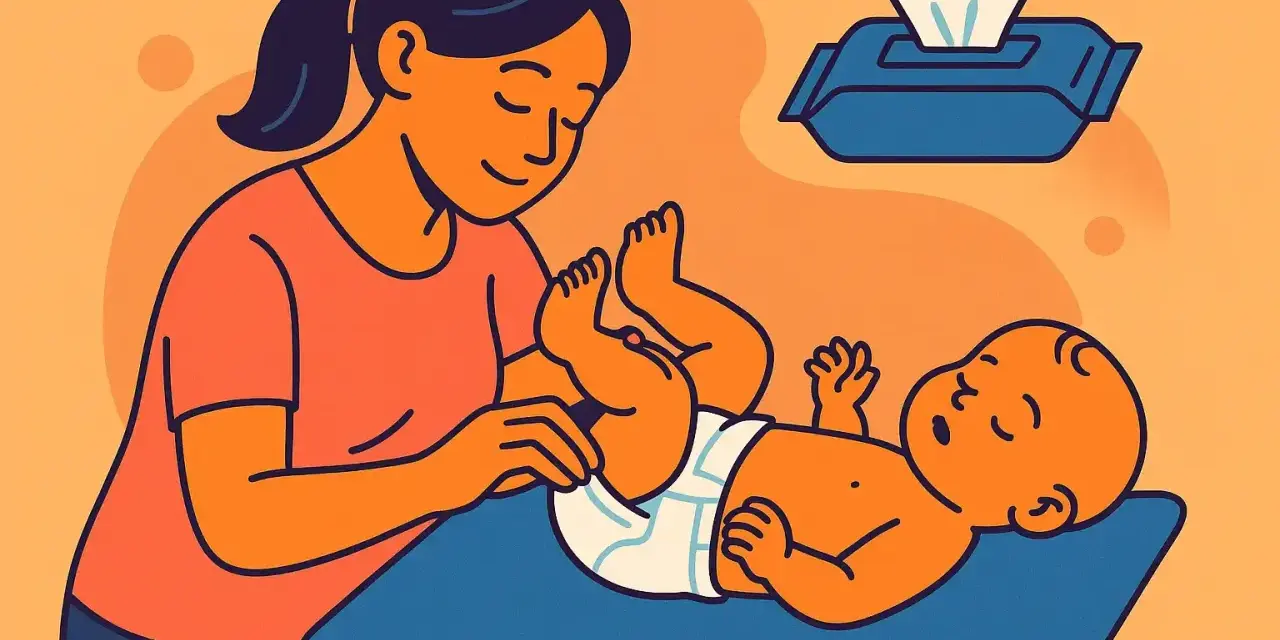 Mama zmienia pieluchę noworodkowi. Warto wiedzieć, co ile zmieniać pieluchę noworodkowi, by zapewnić mu komfort.