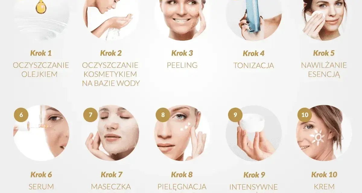 Krok po kroku pielęgnacja twarzy: oczyszczanie, peeling, tonizacja, serum, maseczka, krem. Dbałość o każdy rodzaj skóry.