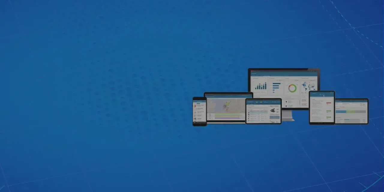Zestaw urządzeń (telefon, tablety, monitor) wyświetlających dane i wykresy. Widać tu infor ln, który ułatwia analizę danych.