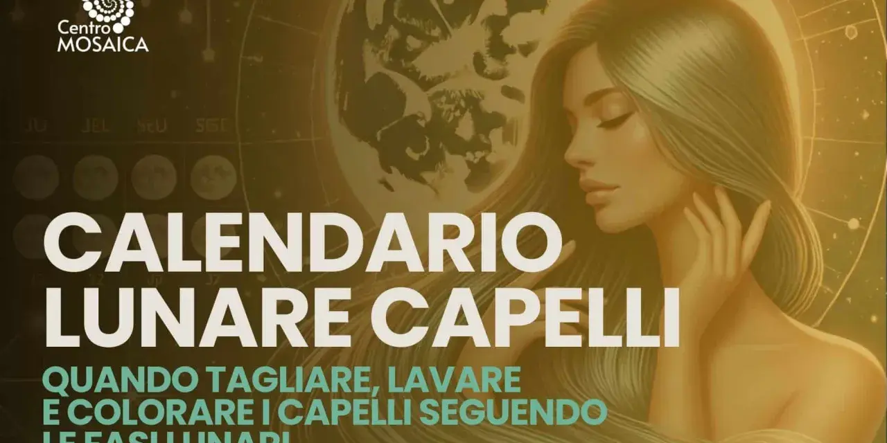 Calendario lunare capelli: scopri quando tagliare, lavare e colorare i capelli seguendo le fasi lunari. Immagine con donna e luna.